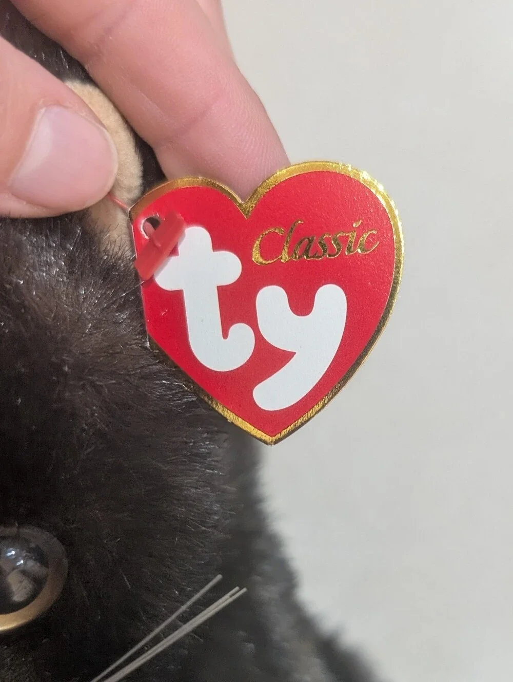 Ty Black Plush Kitten with Tan Accents